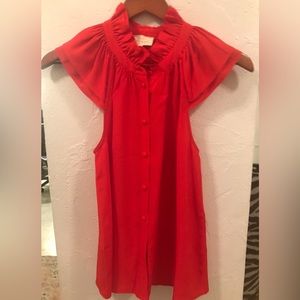 Sezane red silk blouse EU36 EUC